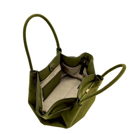 JW PEI Women's Hana Medium Faux Suede Tote Bag Dark Olive