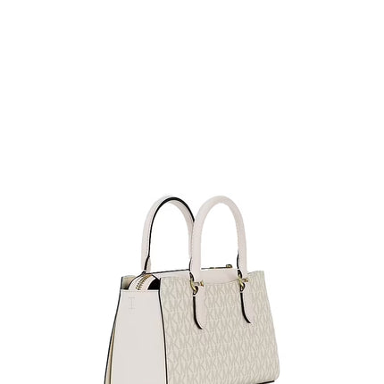 Michael Kors Women's Arden Small Signature Logo Messenger Bag Light Cream Multi