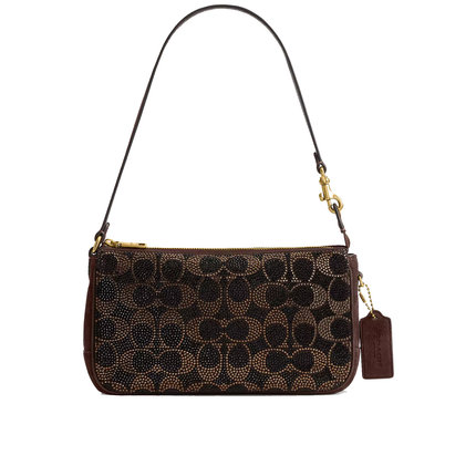 Coach Women's Plaza Bag With Crystal Signature Brass/Dark Chocolate