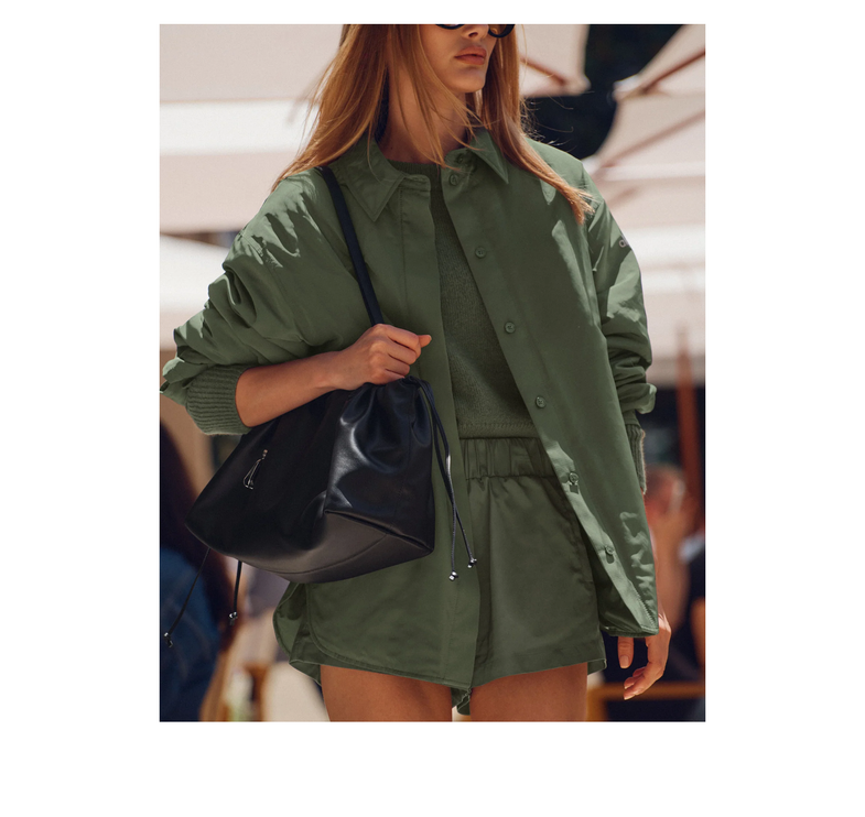 alo Women's Socialite Shacket Bamboo Green