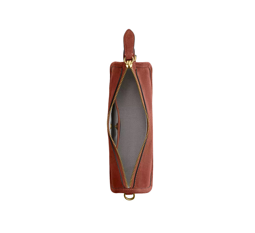 Coach Women's Waverly Bag Suede/Brass/Clay