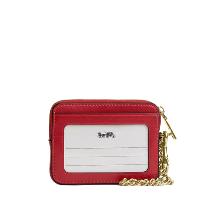 Coach Women's Zip Card Case Gold/Poppy
