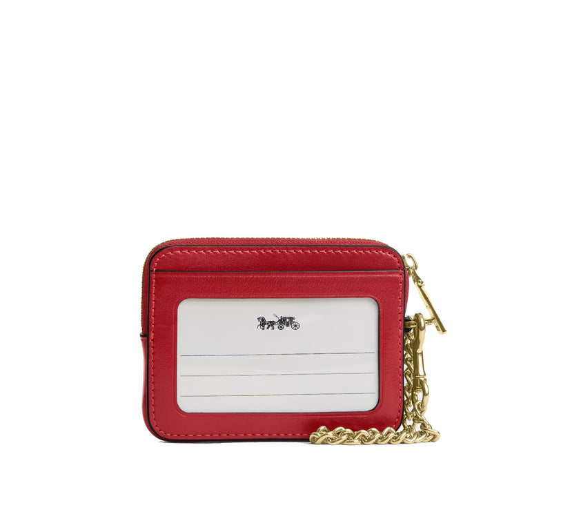 Coach Women's Zip Card Case Gold/Poppy