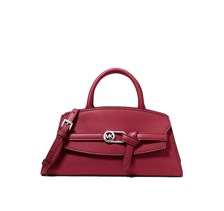 Michael Kors Women's Greta Small Leather Satchel Bag Maroon