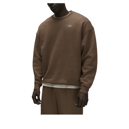 alo Men's Accolade Crew Neck Pullover Java Brown