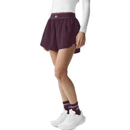 alo Women's Match Point Short Rich Bordeaux