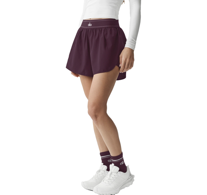 alo Women's Match Point Short Rich Bordeaux