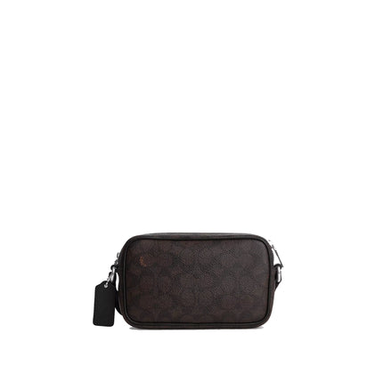 Coach Unisex Colton Crossbody Bag 19 In Signature Canvas With Patches Silver/Walnut/Black