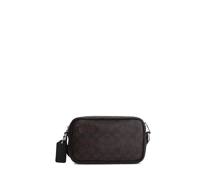 Coach Unisex Colton Crossbody Bag 19 In Signature Canvas With Patches Silver/Walnut/Black