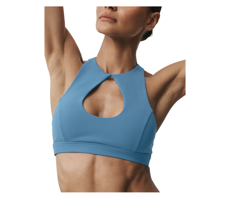 alo Women's Airbrush Lock In Bra California Blue