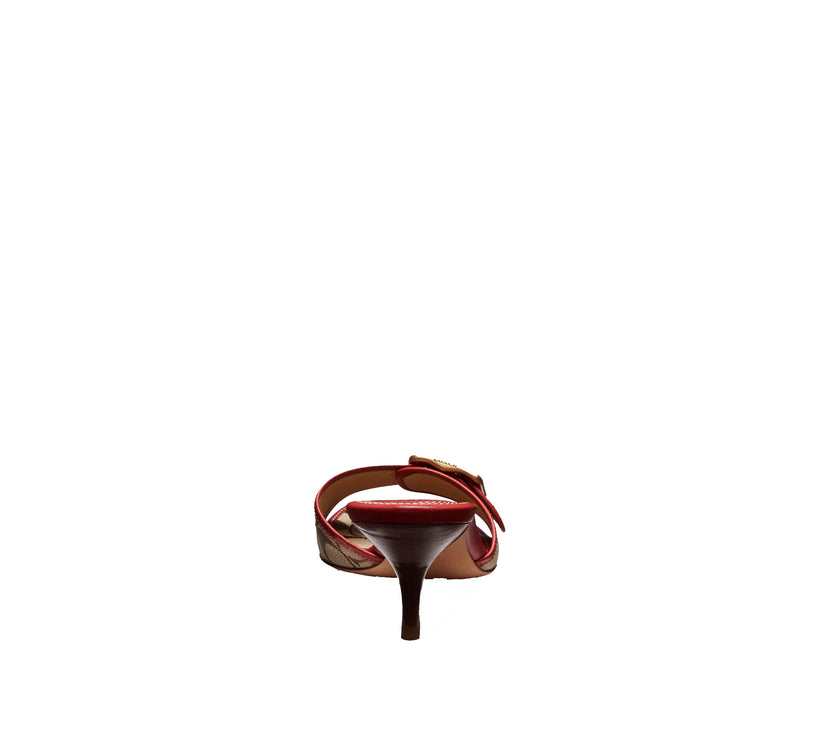 Coach Women's Margot Sandal In Signature Jacquard Khaki/Poppy