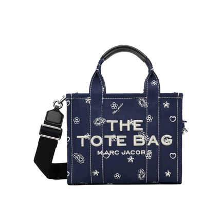 Marc Jacobs Women's The Bandana Canvas Small Tote Bag Navy