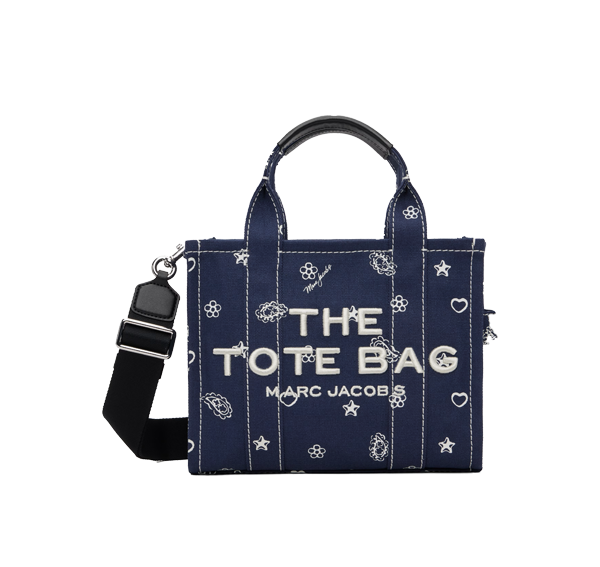 Marc Jacobs Women's The Bandana Canvas Small Tote Bag Navy
