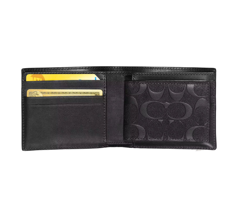 Coach Women's 3-In-1 Wallet In Signature Leather Black