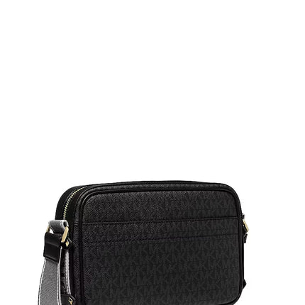 Michael Kors Women's Maeve Large Signature Logo Crossbody Bag Black/Gold