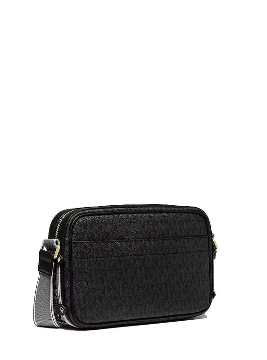 Michael Kors Women's Maeve Large Signature Logo Crossbody Bag Black/Gold