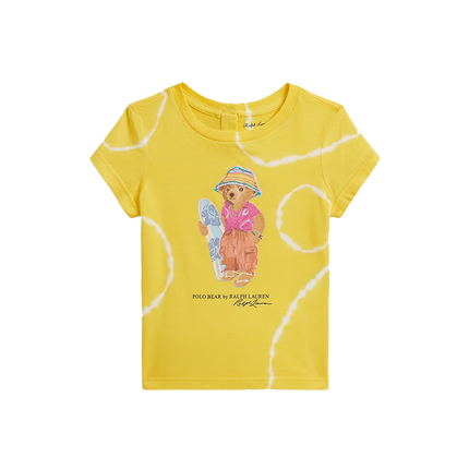 Polo Ralph Lauren Baby Tie-Dye Polo Bear Cotton Tee Signal Yellow Tie Dye