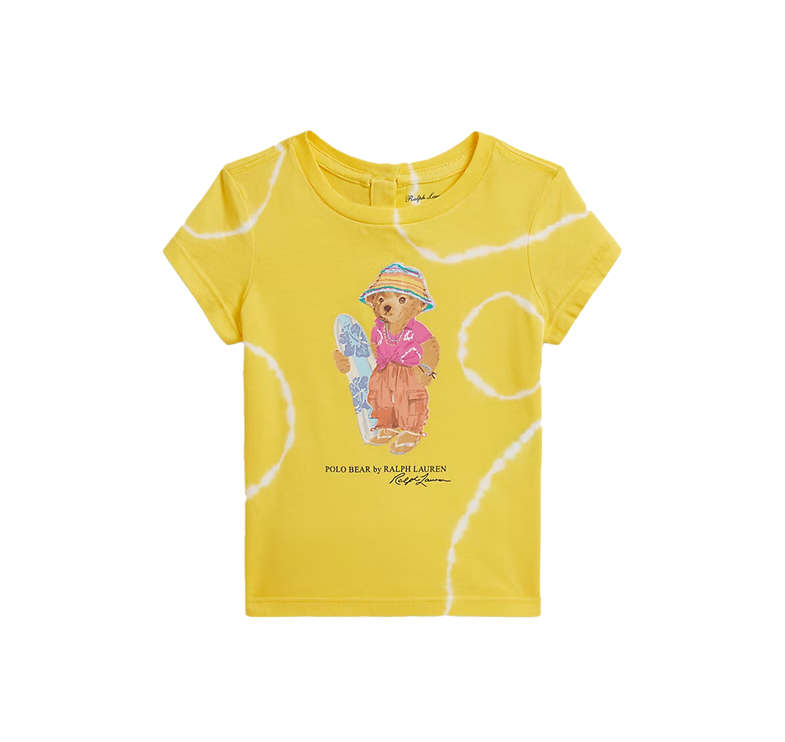 Polo Ralph Lauren Baby Tie-Dye Polo Bear Cotton Tee Signal Yellow Tie Dye