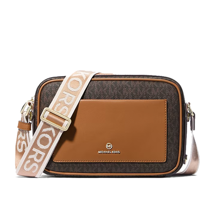 Michael Kors Women's Maeve Large Signature Crossbody Bag Brown/Acorn/Gold