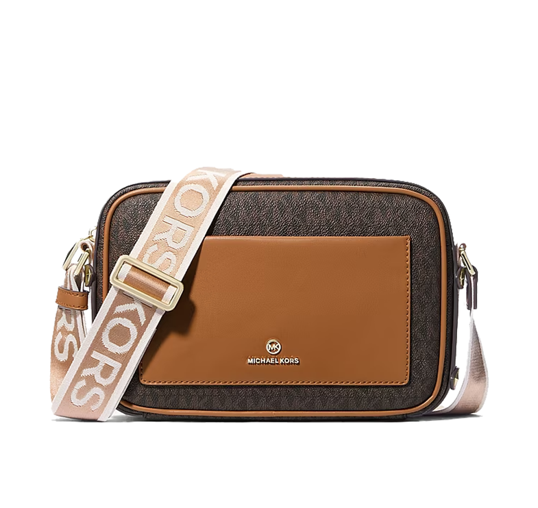Michael Kors Women's Maeve Large Signature Crossbody Bag Brown/Acorn/Gold