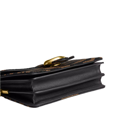 Coach Women's Tabby Shoulder Bag 26 With Beaded Tiger Brass/Black