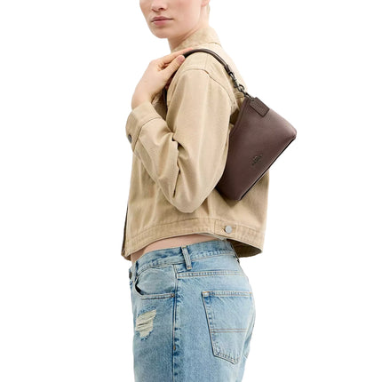 Coach Women's Laurel Small Shoulder Bag Gunmetal/Dark Stone