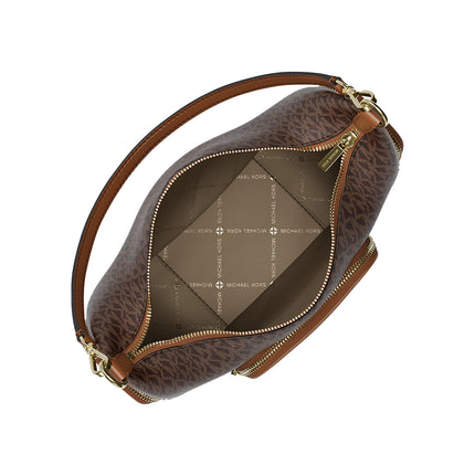 Michael Kors Women's Merritt Medium Signature Logo Convertible Shoulder Bag Brown/Gold