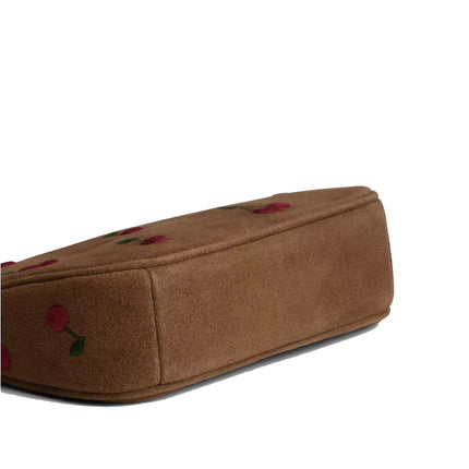 Coach Women's Nolita 19 With Cherry Embroidery Suede/Gold/Cedar Multi