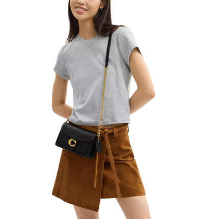 Coach Women's Tabby Chain Clutch Brass/Black
