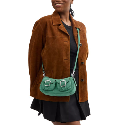 Coach Women's Ashton Bag Suede/Silver/Mint