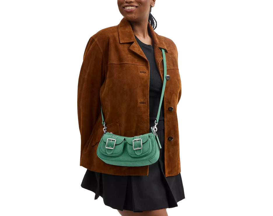 Coach Women's Ashton Bag Suede/Silver/Mint