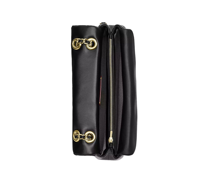 Coach Women's Tabby Shoulder Bag 26 In Loved Leather With Quilting Black Brown