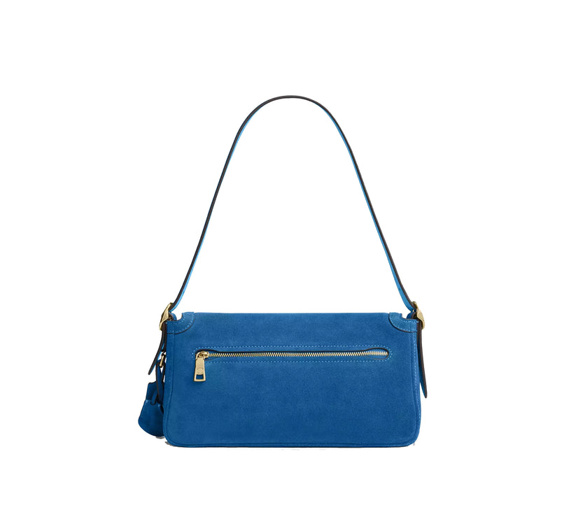 Coach Women's Etta Small Flap Shoulder Bag Gold/Blue Jay