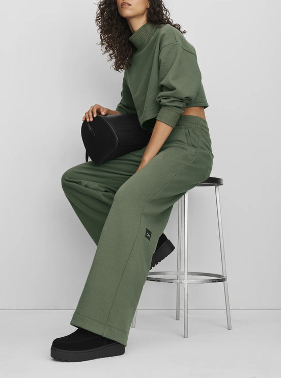 alo Women's Serenity Wide Leg Sweatpant Bamboo Green