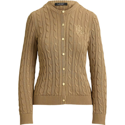 Polo Ralph Lauren Women's Cable-Knit Cotton-Blend Cardigan Lauren Camel
