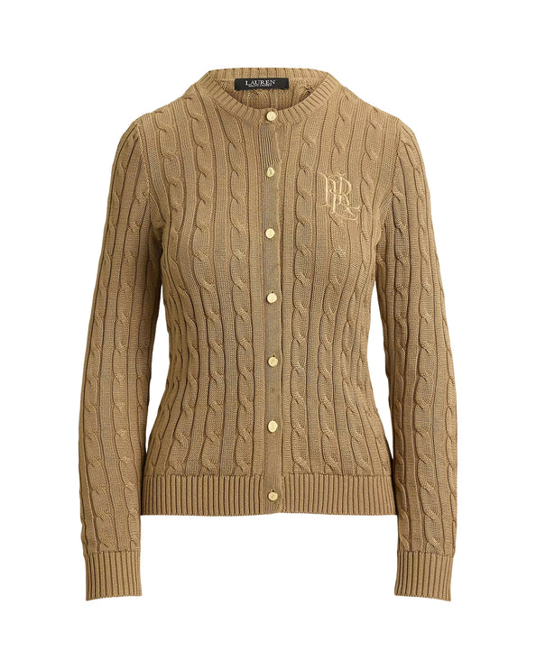 Polo Ralph Lauren Women's Cable-Knit Cotton-Blend Cardigan Lauren Camel