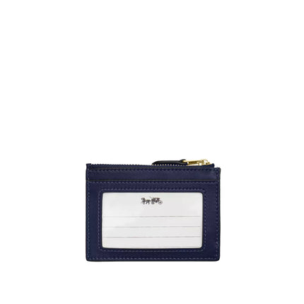 Coach Women's Mini Skinny ID Case In Signature Chenille Gold/Navy