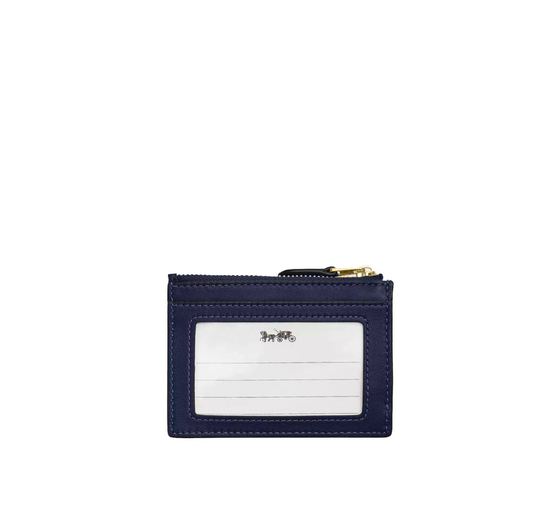 Coach Women's Mini Skinny ID Case In Signature Chenille Gold/Navy