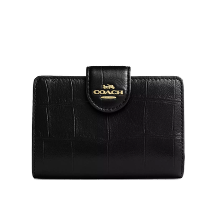 Coach Women's Medium Corner Zip Wallet Gold/Black