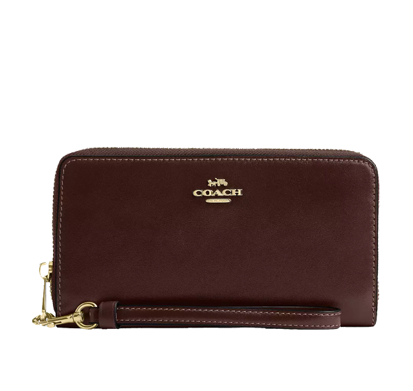Coach Women's Long Zip Around Wallet Gold/Maple