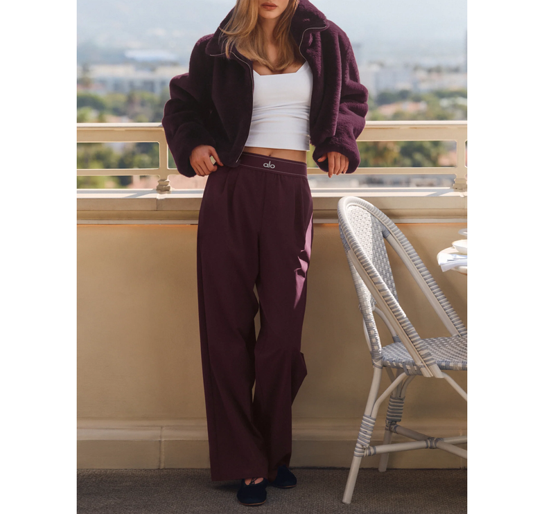 alo Women's Suit Up Trouser (Regular) Rich Bordeaux