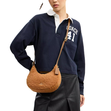 Coach Women's Emily Shoulder Bag In Shearling Gold/Natural