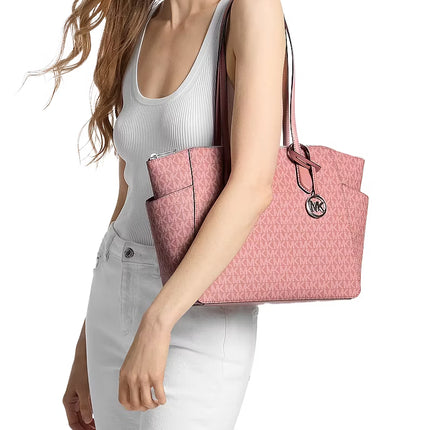 Michael Kors Women's Marilyn Medium Signature Logo Tote Bag Sunset Rose