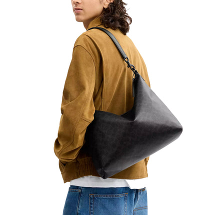 Coach Unisex Laurel Bag 36 In Signature Canvas Matte Black/Black