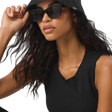 alo Unisex Denim Knit Cloche - Black/Anthracite