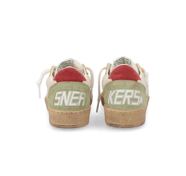 Golden Goose Women's Ball Star Sneakers Green Star Yellow Multi