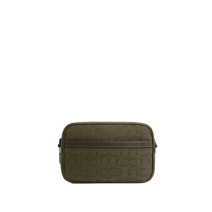 Coach Unisex Theo Camera Bag In Signature Jacquard Olive Drab