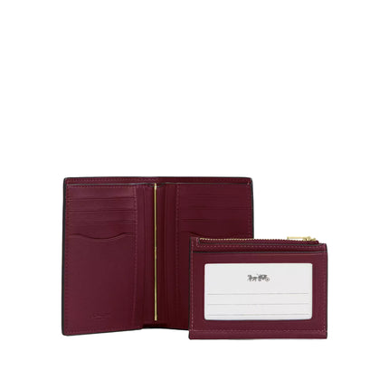 Coach Women's 2-In-1 Wallet Gold/Dark Cherry