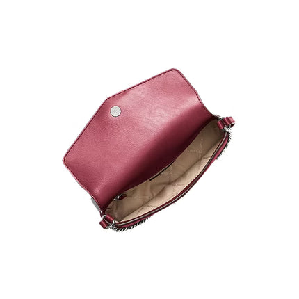 Michael Kors Women's Kacey Extra-Small Pebbled Leather Crossbody Bag Maroon