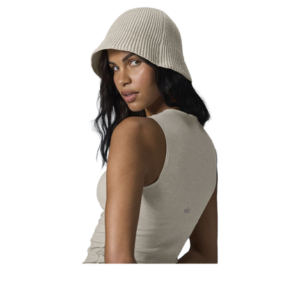 alo Unisex Denim Knit Cloche - Ivory/Oatmilk